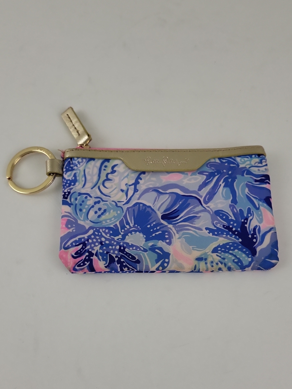 Lilly Pulitzer ID Case Keychain Wallet "Shade Seekers" Pattern